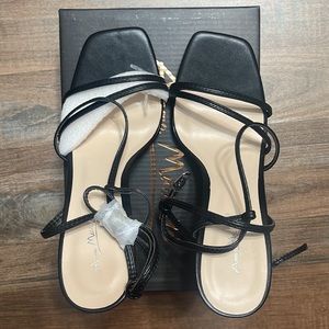 Anne Michelle Black Strappy High Heels